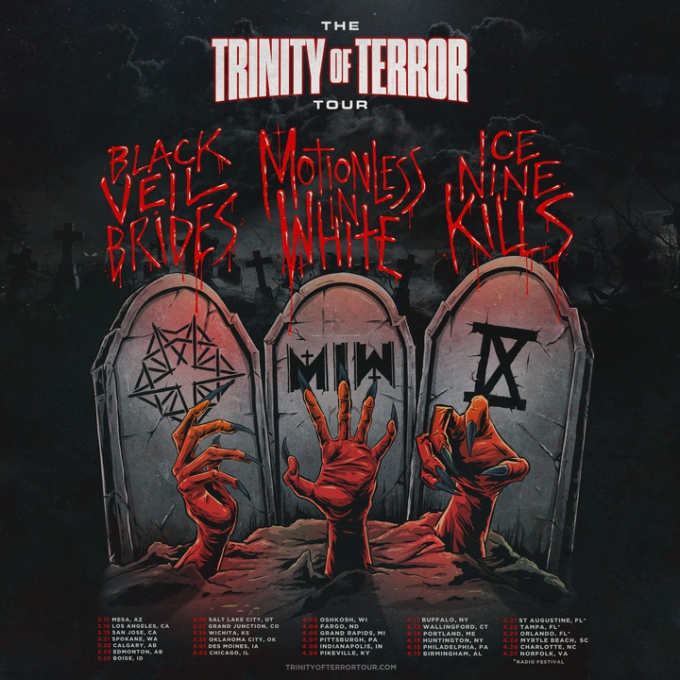 Trinity Of Terror Tour: Black Veil Brides, Motionless In White & Ice Nine Kills at Toyota Oakdale Theatre