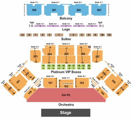 Toyota Oakdale Theatre Seating Chart